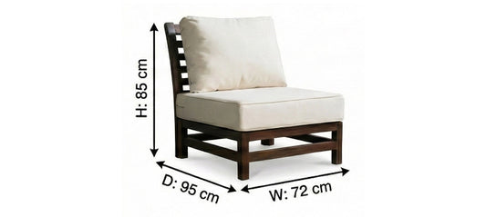 Chair with dimensions labeled on a white background